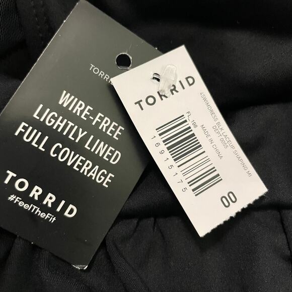 Torrid NWT Corset Shape Lace Up Mid Length Swim Dress Black 00X Compression - Picture 7 of 9